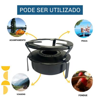 Imagem de Fogareiro Fogão Portátil Espiriteira A Àlcool Camping Pesca
