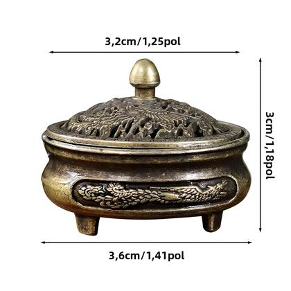 Imagem de Fogareiro Longfeng De Dedo Com Três Pernas, Pequeno Queimador De Incenso Com Bandeja Antiaderente