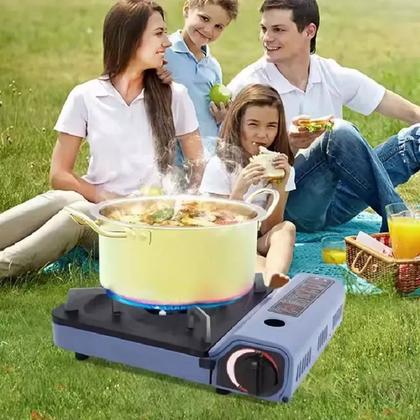 Imagem de Fogareiro P/ Camping Pesca Fogão A Gás Portátil 1 Boca + Gás