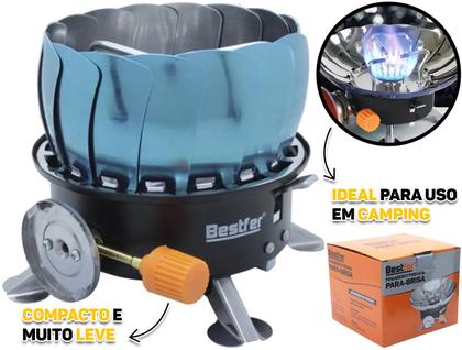 Imagem de Fogareiro Portátil Para-Brisa A Gás 1 Boca Aço Fogão Portátil Para Camping Viagem Pesca 