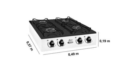 Imagem de Fogões Gás Junior 4 Bocas de Mesa  Branco - CLARICE