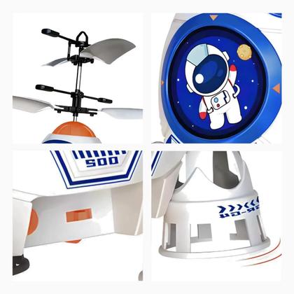 Imagem de Foguete Infantil Com Sensor Luz Mini Recarregável Voa