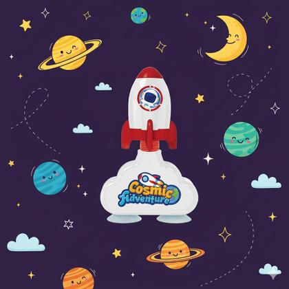 Imagem de Foguete sanfona de banho cosmic adventure com luzes e ventosa