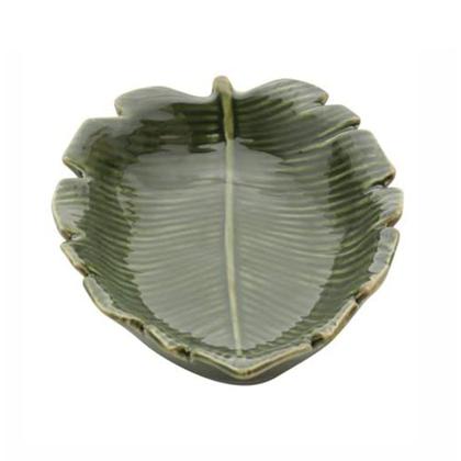 Imagem de Folha Decorativa Cerâmica Banana Leaf Verde Lyor 16x12x4cm