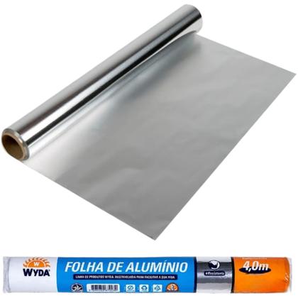 Imagem de Folha papel aluminio 45 cm 4 metros cx 25 un cozinha assados