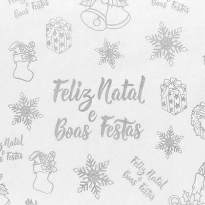 Imagem de Folha Papel De Seda 30x70 300un Estampa Natalina Boas Festas Cor:Prata