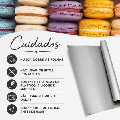 Imagem de Folha Teflon Macarons 60x40 Silver Premium