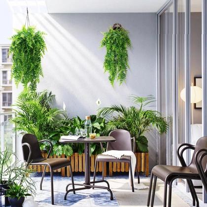 Imagem de Folhas de Samambaia Persa Artificial - 4 Peças para Decoração de Casa e Jardim