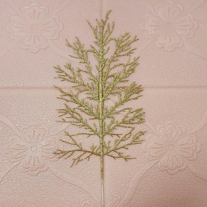 Imagem de Folhas Flores Enfeite Natal Gliter Dourado Kit 10pçs De 40cm