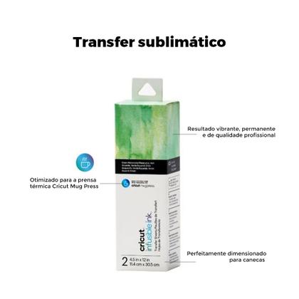 Imagem de Folhas Transfer Sublimático Infusible Ink Aquarela Verde 11,4x30,5cm Cricut - 2 folhas