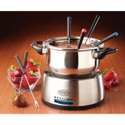 Fondue Eletrico Em Aço Inox Nostalgia 220V Chocolate Queijo Imagem de Fondue Eletrico Em Aço Inox Nostalgia 220V Chocolate Queijo