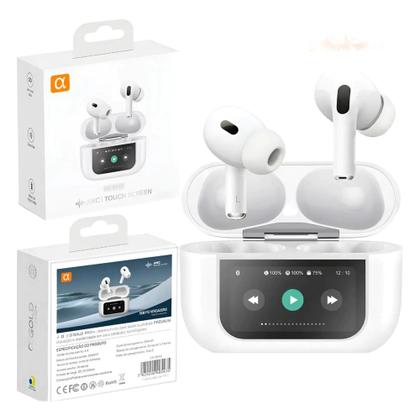 Imagem de Fone Bluetooth A'Gold FN-BT43 Branco In-ear ANC com Tela Touch