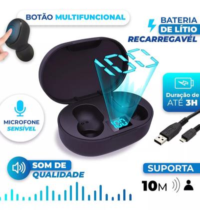 Imagem de Fone Bluetooth E6s TWS Sem Fio Para Celular Notebook