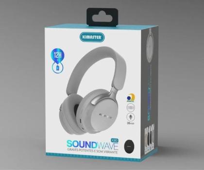 Imagem de Fone Bluetooth Headfone Wireless Sound Wave K80 Cinza Kimaster