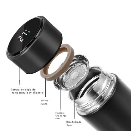 Imagem de Fone bluetooth headset sem fio Pro 9 ultra bass e garrafa térmica led 500ml