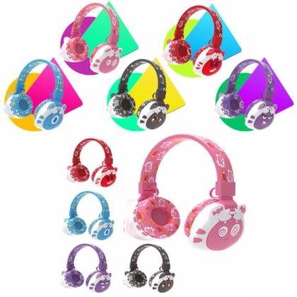 Imagem de Fone Bluetooth Infantil Laranja Headset Sem Fio Orelhas