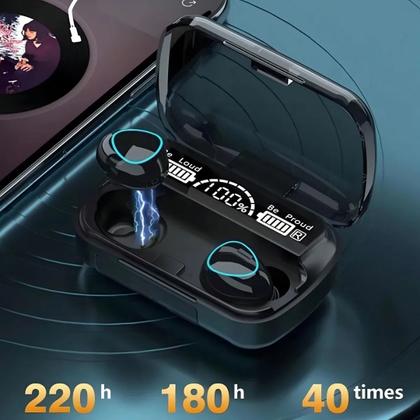 Imagem de Fone Bluetooth M10 V5.3 Wireless Sem Fio Microfone Cor Preto