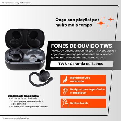 Imagem de Fone Bluetooth TWS Preto IPX5 FBT1003 Sport Maxprint