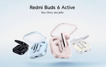 Imagem de Fone Bluetooth Xiaomi Redmi Buds 6 Active 38h de bateria Redução de Ruídos Graves Reforçados Qualidade de Som Imersiva