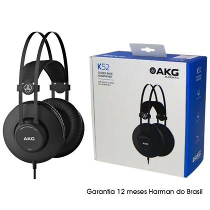 Imagem de Fone de Ouvido AKG K52 Preto Headphone DJ Estúdio Palco