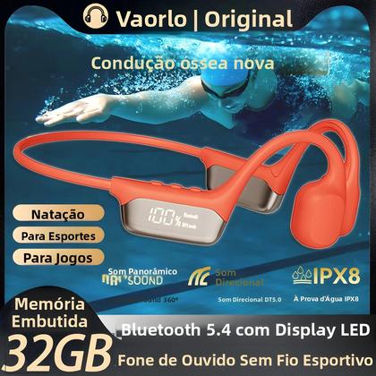 Imagem de Fone De Ouvido Bluetooth 5.4 À Prova d'Água S10 Com Condução Óssea, Reprodutor MP3 De 32GB E Display