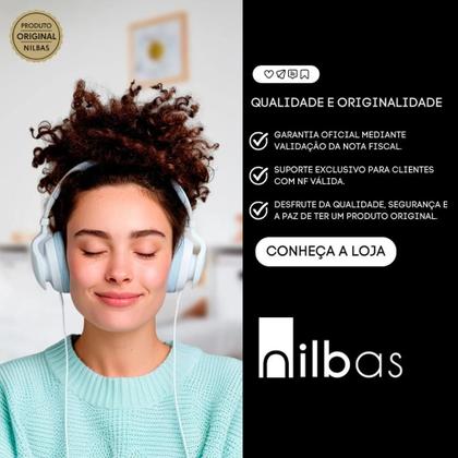 Imagem de Fone de ouvido Bluetooth Air31 Nilbas HiFi com Cancelamento de ruído ENC, sem fio, LED, IPX4, 20h bateria  estilo futurista e som premium confortável