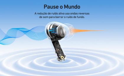 Imagem de Fone de Ouvido Bluetooth Baseus Bowie MZ10 com ANC Cancelamento de ruído ativo, Multiponto, App Personalizável e 20h de Bateria