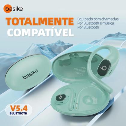 Imagem de Fone de Ouvido Bluetooth Basike OWS - Bluetooth 5.4, Estéreo HD, 40h de Autonomia (7h Contínuas)