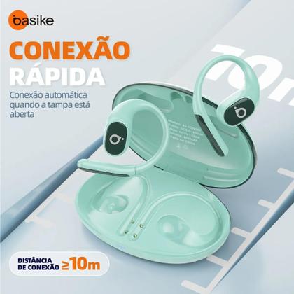 Imagem de Fone de Ouvido Bluetooth Basike OWS - Bluetooth 5.4, Estéreo HD, 40h de Autonomia (7h Contínuas)