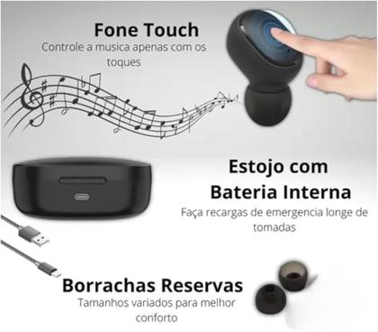 Imagem de Fone De Ouvido bluetooth Compatível Samsung Galaxy S21 S22 S24 S23 A55 A36 M54 M15 A15 Sem Ruídos