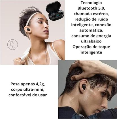 Imagem de Fone De Ouvido bluetooth Compatível Samsung Galaxy S21 S22 S24 S23 A55 A36 M54 M15 A15 Sem Ruídos