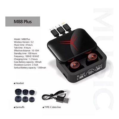 Imagem de Fone de Ouvido Bluetooth e Power Bank M88 Plus - Preto