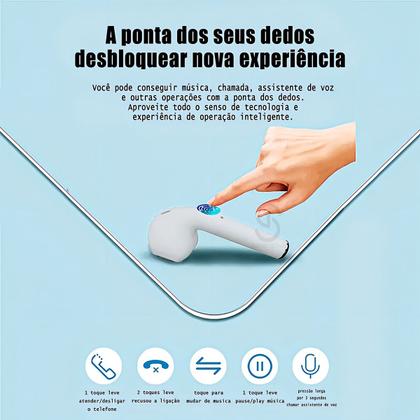Imagem de Fone De Ouvido Bluetooth I12 Touch Tws 5.0 Versão Sem Fio Cor Branco Cor da luz Branco