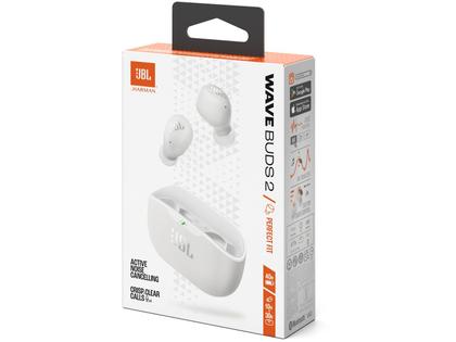 Imagem de Fone de Ouvido Bluetooth JBL Wave Buds 2 Com Cancelamento de Ruído - Branco JBLWBUDS2WHT