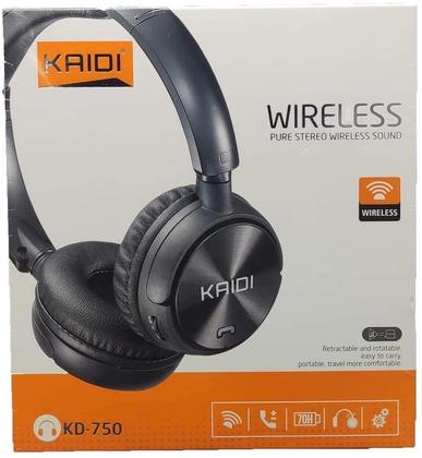 Imagem de Fone de ouvido Bluetooth KD-750 Wireless Preto Original Kaidi