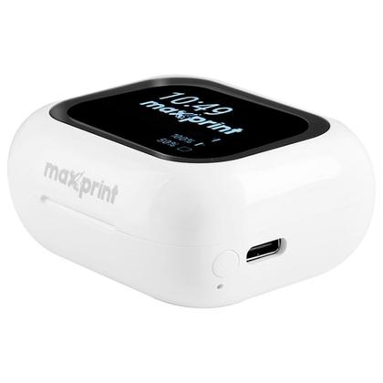 Imagem de Fone de Ouvido Bluetooth Maxprint FBT3002 TWS, Display Touch, Branco