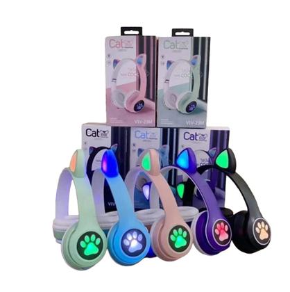 Imagem de Fone De Ouvido Bluetooth Orelha Gatinho Infantil Led Sem Fio