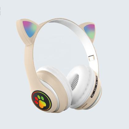 Imagem de Fone De Ouvido Bluetooth Orelhas De Gato Com Led Headphone