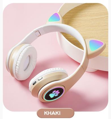 Imagem de Fone De Ouvido Bluetooth Orelhas De Gato Com Led Headphone