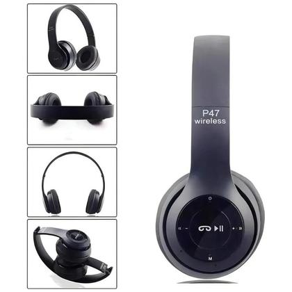 Imagem de Fone de Ouvido Bluetooth P47 Sem Fio Dobrável Estéreo com Microfone