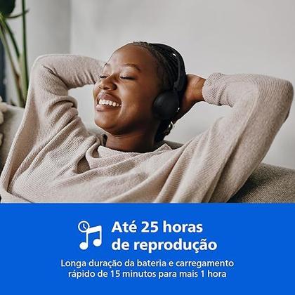 Imagem de Fone de Ouvido Bluetooth Philips TAH2209BK Sem Fio Preto com Microfone e Bateria de Longa Duração