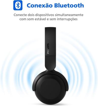 Imagem de Fone de Ouvido Bluetooth Philips TAH2209BK Sem Fio Preto com Microfone e Bateria de Longa Duração