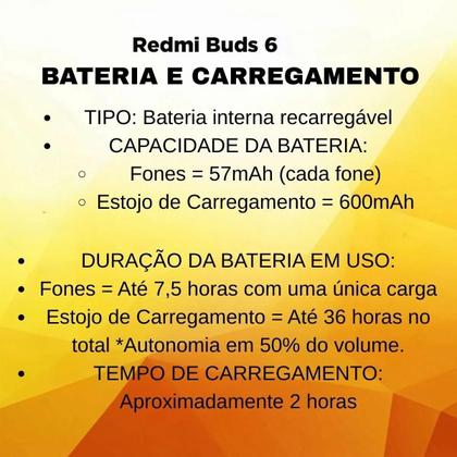 Imagem de Fone De Ouvido Bluetooth Redmi Buds 6 Play Xiaomi Sem Fio