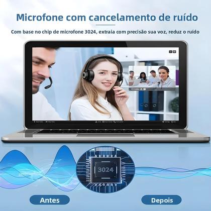 Imagem de Fone De Ouvido Bluetooth Sem Fio Atualizado JIAMQISHI EH02 Com Dongle USB E Microfone Com