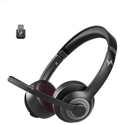 Imagem de Fone De Ouvido Bluetooth Sem Fio Atualizado JIAMQISHI EH02 Com Dongle USB E Microfone Com