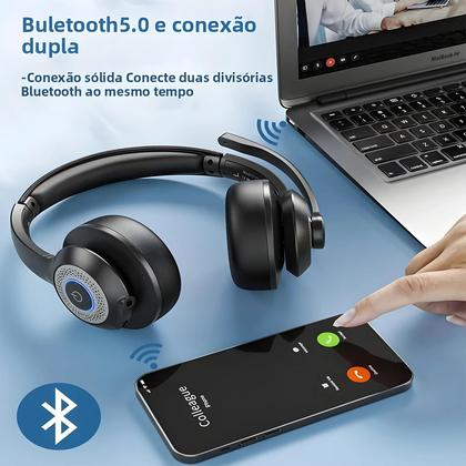 Imagem de Fone De Ouvido Bluetooth Sem Fio Com Microfone ANC E Dongle USB Para MacBook E Computador JIAMQISHI