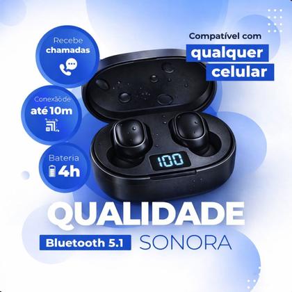 Imagem de Fone De Ouvido Bluetooth Sem Fio Intra Auricular Estéreo Graves Potentes Microfone Tws 5.3 -