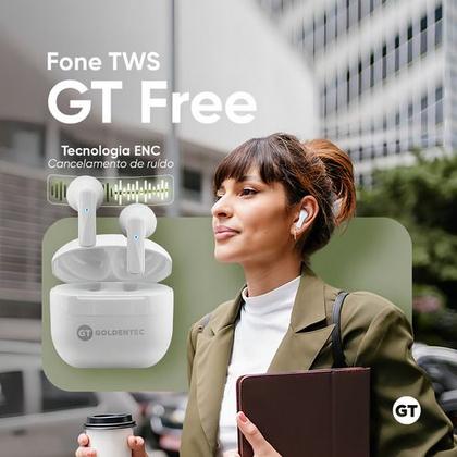 Imagem de Fone de Ouvido Bluetooth TWS GT Free - Branco - Goldentec