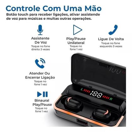 Imagem de Fone De Ouvido Bluetooth Tws M10 V5.1 2000mah Ipx7