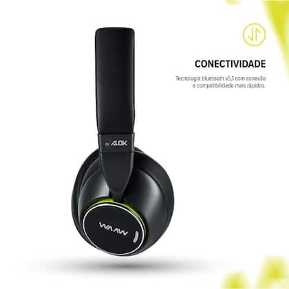 Imagem de Fone de Ouvido Bluetooth WAAW Headphone Sense 310 Over Ear com Cancelamento de Ruído e Bateria Longa